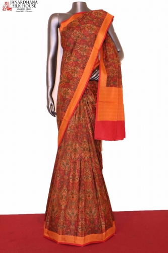 Floral Printed Pure Silk Saree